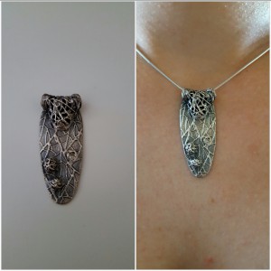 Sieraad Gothic || materialen: fijn zilver, transparante Zirkonia steen || Excl ketting || Prijs € 95,00