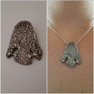 Sieraad Secret || materiaal: fijn zilver || excl ketting || Prijs € 60,00