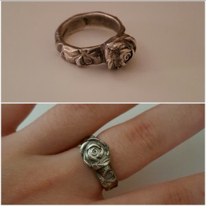 Sieraad Silver Rose || materiaal: fijn zilver || Ringmaat 17.5 || Ring is VERKOCHT